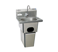 MicroGard Wall-Mount Stainless Steel Hand Sink with Battery-Powered Electronic Eye Gooseneck Faucet