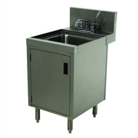 Advance Tabco Prestige Supreme Freestanding Underbar Hand Sink with Cabinet Base and Faucet, 12 x 25 x 36 Inches
