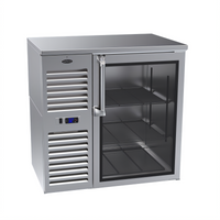 Krowne BS36 36-Inch One-Section Refrigerated Back Bar Storage Cabinet, Side-Mounted Self-Contained
