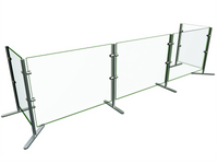 Hatco Flav-R-Shield Portable 96-Inch Wide 3-Bay Single-Sided Sneeze Guard