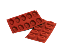 Silikomart Oval Savarin Silicone Mold, 24 Cavities, 7 x 11.75 Inch