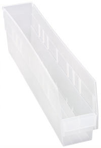 Quantum Economy Nesting Shelf Bin, Clear Polypropylene, 4-1/8 x 23-5/8 x 6 Inches