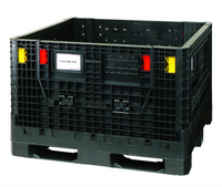Quantum Collapsible Polyethylene Bulk Box, 48 x 45 x 34 Inches, Black