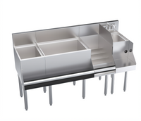 Krowne Royal Series 60-Inch Underbar Ice Bin/Cocktail Station with Blender Station, Liquor Display, and 10-Circuit Cold Plate
