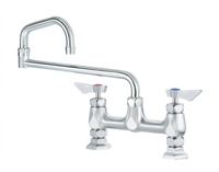 Krowne Diamond Series Raised Deck Mount Manual Faucet with 8-Inch Centers and 18-Inch Jointed Swing Spout