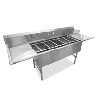 John Boos 3-Compartment Stainless Steel Clean Dishtable/Pot Sink with Dual 24