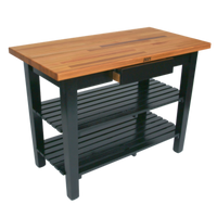 John Boos Appalachian Oak Country Work Table with Slatted Undershelf, 60 x 30 x 34-3/4 Inches