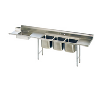 Eagle Group Right-Hand Soiled Dishtable with Three-Compartment Pot Sink, 124-Inch Straight, 16/430 Stainless Steel Top