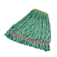 Web Foot Medium Looped-End Bacterial-Resistant Wet Mop Head, 4-Ply Cotton/Synthetic Blend, Green