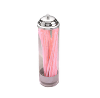 American Metalcraft Clear Acrylic Countertop Straw Dispenser with Removable Metal Insert