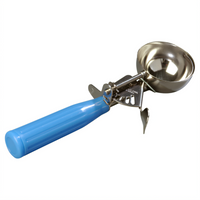 Carlisle Size #16 Thumb Press Disher, 2.75 oz, 18/8 Stainless Steel, Blue Handle