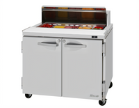 Turbo Air PRO Series 36-1/4-Inch 2-Section Sandwich/Salad Prep Table with 10-Pan Top Opening and Rear-Mount Self-Contained Compressor