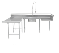 Advance Tabco Left-Hand U-Shaped Soiled Dish Table with Pre-Rinse Sink and Landing