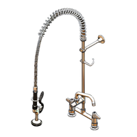 equip Deck-Mount Pre-Rinse Unit, 8-Inch Centers, with 6-Inch Add-On Faucet and Swing Nozzle