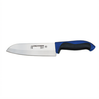 Dexter® 360™ 7-Inch Santoku Knife with Stamped High Carbon Steel Blade and Blue Handle