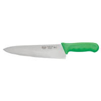 Winco Stäl 10-Inch Stamped Chef's Knife with Green Polypropylene Handle