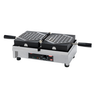 Krampouz Commercial Electric Countertop Single Bubble Waffle Maker with 180° Opening, 240V