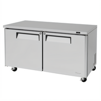 Turbo Air M3 Series 60-Inch Two-Section Undercounter Refrigerator, 17 Cu. Ft., Solid Swing Doors