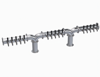 Krowne Double Pipe Y-Tower Glycol-Cooled Draft Beer Tower, 15 Faucets, 78-Inch Overall Length, Brushed Stainless Steel