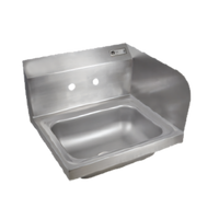 John Boos Pro-Bowl Wall-Mount Stainless Steel Hand Sink with Right Side Splash, 14 x 10 x 5-Inch Bowl