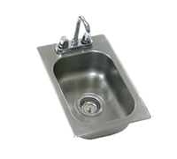 Eagle Group Self-Rimming Drop-In Single Compartment Sink with Gooseneck Faucet and Basket Drain, 10