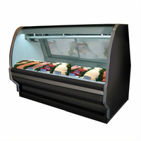 Howard-McCray 40E Series Fish & Poultry Curved Glass Refrigerated Display Case, 75.5 Inch, Self-Contained, Black Exterior/White Interior, LED