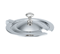 Miramar Chrome Knob Hinged Cover for 10 Qt Soup Inset, 12-Inch Diameter, Stainless Steel