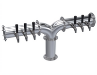 Krowne 6-Faucet Air-Cooled Pipe Y-Tower Beer Tower, 36 Inch, Brushed Stainless Steel