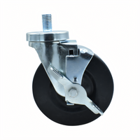 BK Resources 5SBR-5ST-HR-TLB Shelf Casters & Leveling Feet