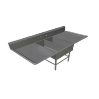 John Boos Pro-Bowl 2-Compartment Platter Sink with Dual 18-Inch Drainboards and 12-Inch Deep Bowls