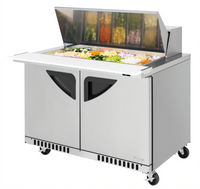 Turbo Air Super Deluxe 48-1/4-Inch Front Breathing 2-Section Mega Top Sandwich/Salad Prep Table, 18-Pan, Self-Contained R-290