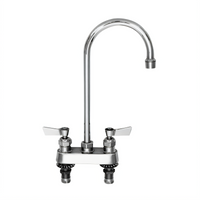 Fisher 4-Inch Centers Deck-Mount Manual Faucet with 6-Inch Swivel Gooseneck Spout, Lever Handles, Low-Lead Brass