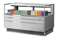 Turbo Air 58.75-Inch Low-Profile Horizontal Open Display Merchandiser with Self-Contained Refrigeration and Sliding Rear Glass Doors