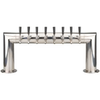 Pass-Thru Countertop Air-Cooled Draft Beer Tower with 8 Faucets, Polished Stainless Steel