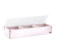 Vollrath Kondi-Keeper Stainless Steel 3-Quart 3-Compartment Condiment Dispenser with Standard Plastic Lid