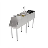 Perlick 12-Inch Freestanding Stainless Steel Underbar Blender Station with Dump Sink and Recessed Blender Shelf