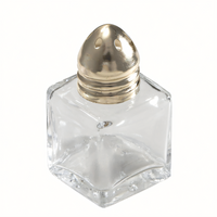 Winco Square Glass Salt and Pepper Shaker with Brass Top, 1/2 oz.