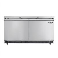 KoolMore 60-Inch Commercial Refrigerated Prep Station Cold Table, 2-Door, 12-Pan Capacity