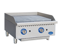 Globe GCB24G-CR 24-Inch Gas Countertop Charbroiler, Cast-Iron Radiant Heat, Natural Gas, 80,000 BTU