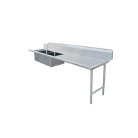 Straight Soiled Dishtable with Dual Pre-Rinse Sinks, Right-to-Left Operation