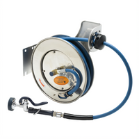 Open Stainless Steel Retractable Hose Reel System with 1/2-Inch x 35-Foot Hose and High-Flow Spray Valve