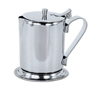 10 oz Stainless Steel Beverage Server with Hinged Cover and Mirror Finish