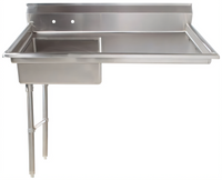 Omcan USA 50 Inch Left-Hand Undercounter Soiled Dish Table with 20 x 20 x 8 Inch Pre-Rinse Sink