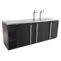 Pro-Line E-Series Three-Section Draft Beer Cooler, 95.5-Inch Wide, 5-Keg Capacity, Black