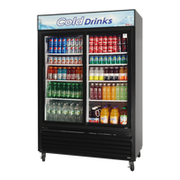 Turbo Air TGM-48R(B)-N Two-Section Sliding Glass Door Refrigerated Merchandiser, 44 Cu. Ft., Bottom-Mount Compressor