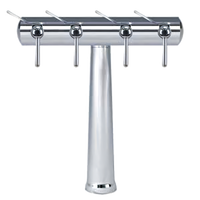 Havana Single-Column 4-Faucet Countertop Air-Cooled Wine Font, Chrome Finish