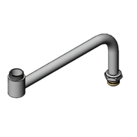 T&S Brass Big-Flo 12 Inch Double Joint Faucet Nozzle, Back Section, Chrome-Plated Brass