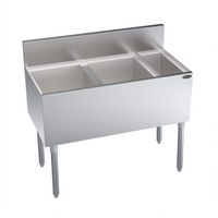 Krowne Royal Series 38-Inch Stainless Steel Underbar Speed Multi Station with 30-Inch Left Ice Bin and Insulated Bottle Well