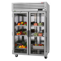 Turbo Air PRO Series Two-Section Glass Door Reach-In Refrigerator, 47.36 Cu. Ft., Top-Mount Self-Contained Refrigeration