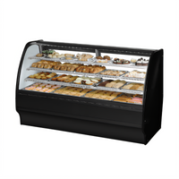 True TGM-DC-77-SC/SC-B-W 77-1/4-Inch Non-Refrigerated Curved Glass Dry Pastry Display Case, Black Exterior/White Interior